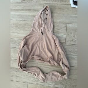 Fashion Nova Tan cropped hoodie